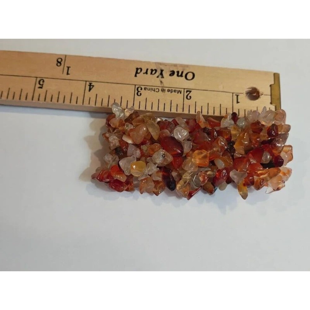 Natural Amber Gemstone Chip Stretch Bracelet